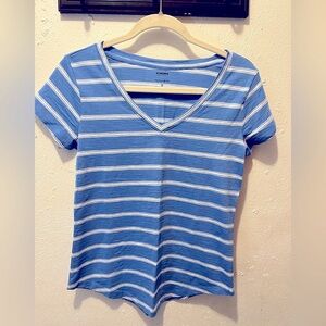 Sonoma Blue and White Fitted Short Sleeve Tee
